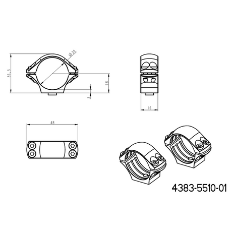 30 mm távcső szerelékek | hosszú Picatinny QD Ergo alap 