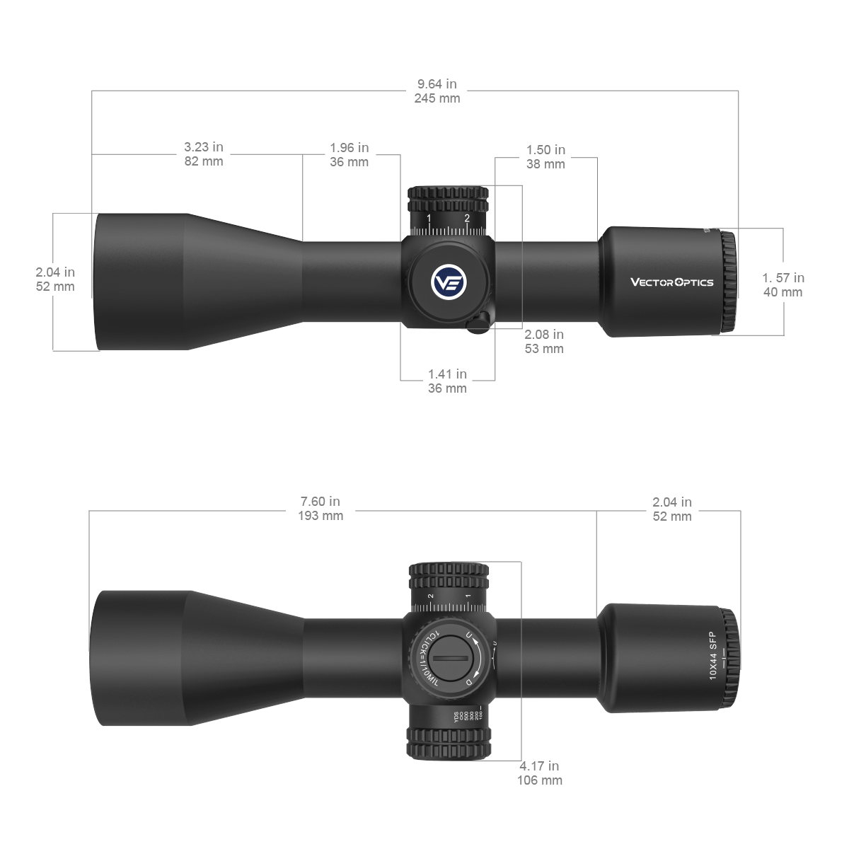 Vector Optics Veyron 10x44 SFP kompakt céltávcső 