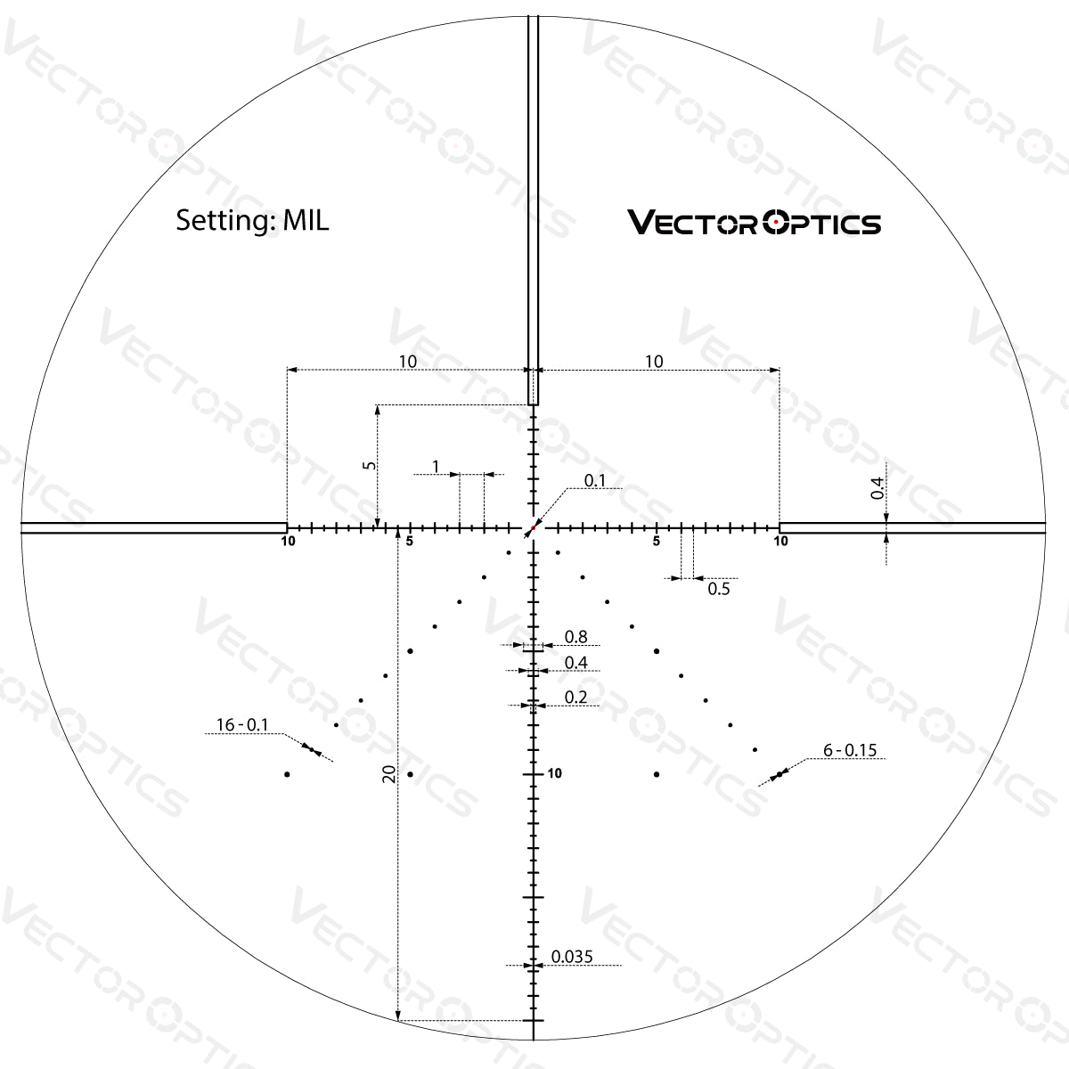 Vector Optics Veyron 6-24x44 IR Első Fókuszsík Megvilágított céltávcső 