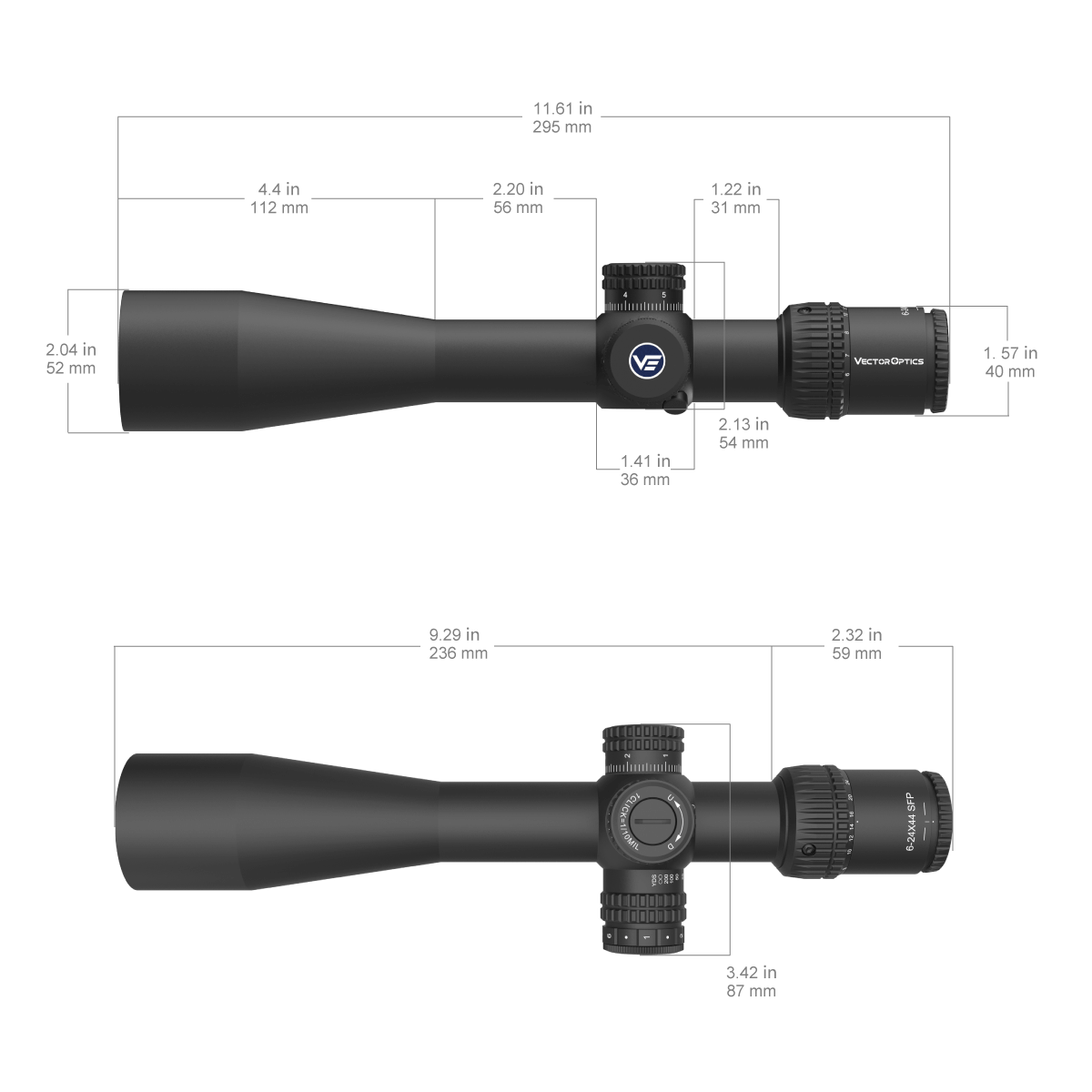 Vector Optics Veyron 6-24x44IR SFP kompakt céltávcső 