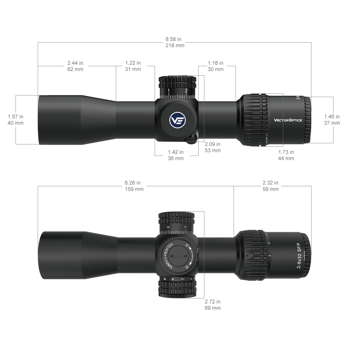 Vector Optics Veyron 2-8x32IR kompakt céltávcső 